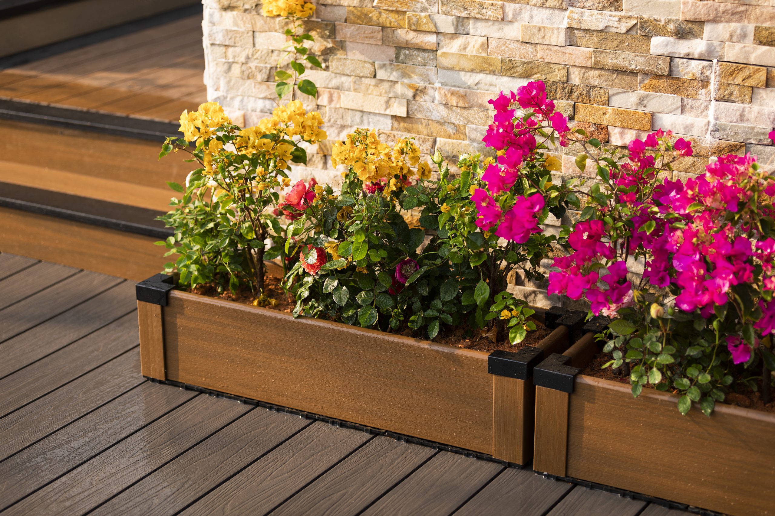 美心超越木花箱，户外防水防腐木花箱